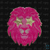 Hot pink Large Lion with Gold Stars Chenille Iron-on Patch