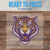 Louisiana Gold Foil Tiger Mascot | Purple & Gold DTF Transfer Sheet