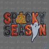 Spooky Season Ghost Pumpkin Stars Sequin | Halloween Iron-on Patch