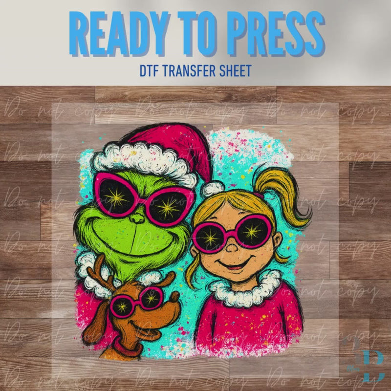 ADULT: Whovillle Grinchyyy & CindyLooo, Max  | Christmas | Bright Christmas | DTF Transfer Sheet Iron On