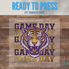 Tiger | Purple&Gold | Tiger Mascot | Game Day | Louisiana | DTF Transfer Sheet Iron On