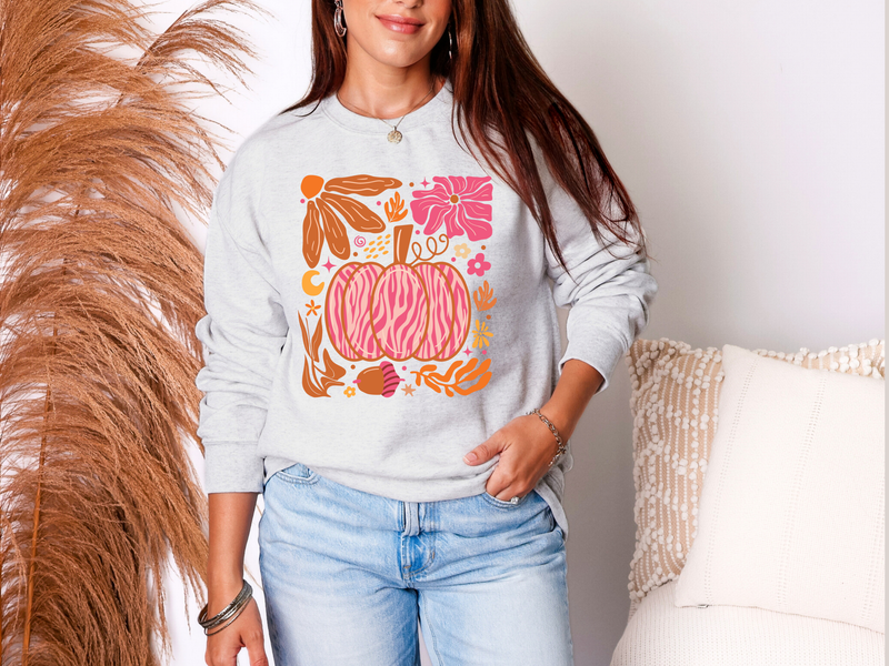 Hazel Blues® |  Pumpkin Boho Sweatshirt