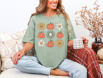 Hazel Blues® |  Pumpkin Flowers Retro Graphic Shirt