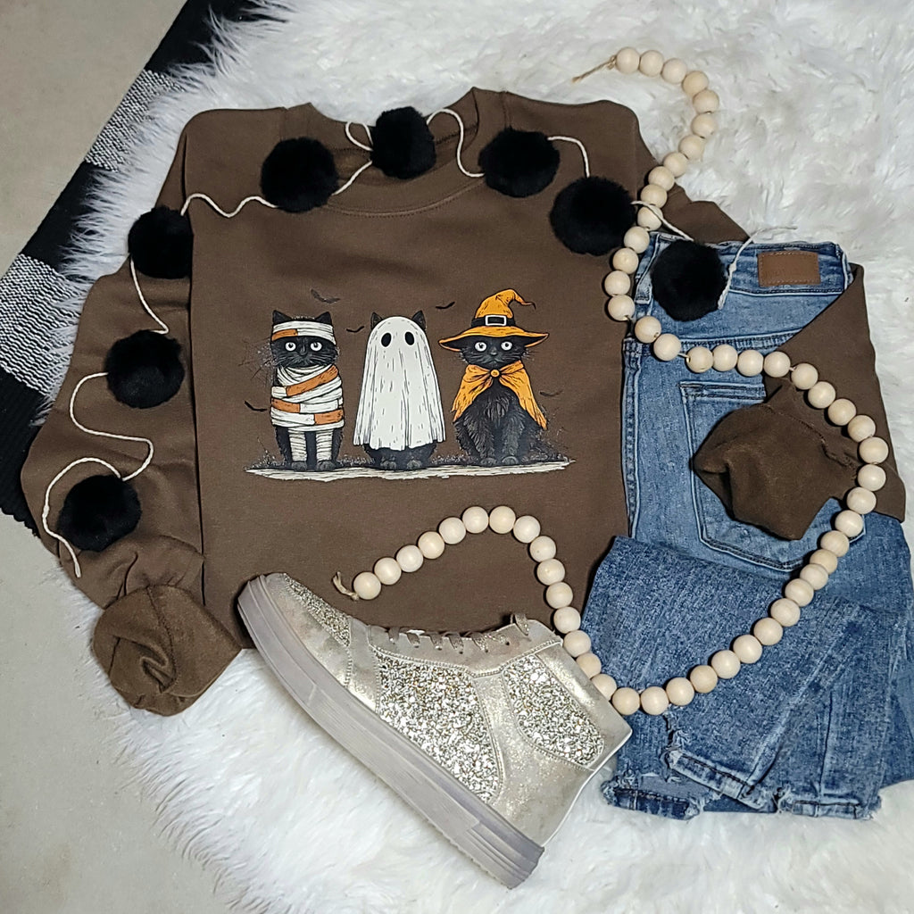 Hazel Blues® |  Halloween Cats Graphic Sweatshirt