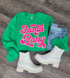 Hazel Blues® |  Santa Baby Chenille Patch Sweatshirt: HOT PINK