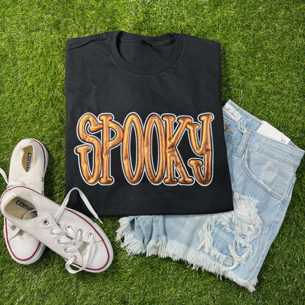 Hazel Blues® |  Halloween Metallic Spooky Puff Graphic Tee