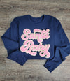 Hazel Blues® |  Santa Baby Chenille Patch Sweatshirt: LIGHT PINK