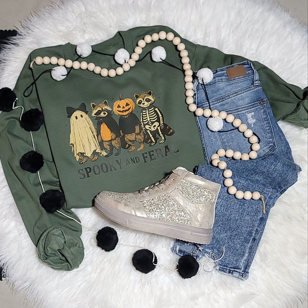 Hazel Blues® |  Halloween Spooky and Feral Graphic Sweatshirt