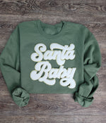 Hazel Blues® |  Santa Baby Chenille Patch Sweatshirt: WHITE
