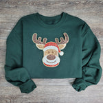 Hazel Blues® |  Reindeer Sequin Patch Sweatshirt