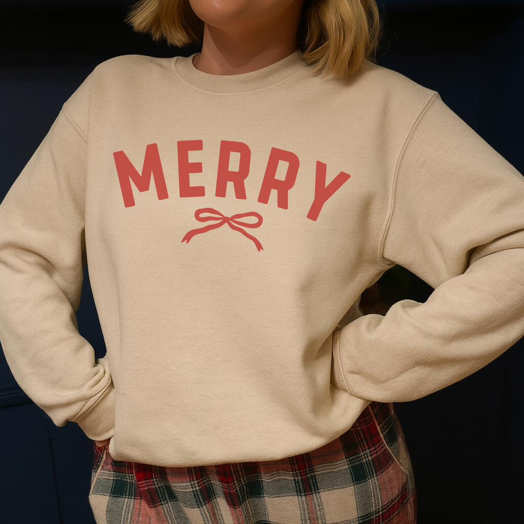 Merry Christmas Bow Sweatshirt