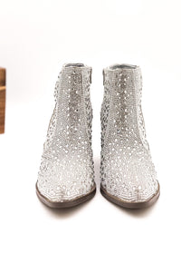 Hazel Blues® |  Shine Star Rhinestone Bootie in Silver