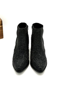 Hazel Blues® |  Shine Star Rhinestone Bootie in Black