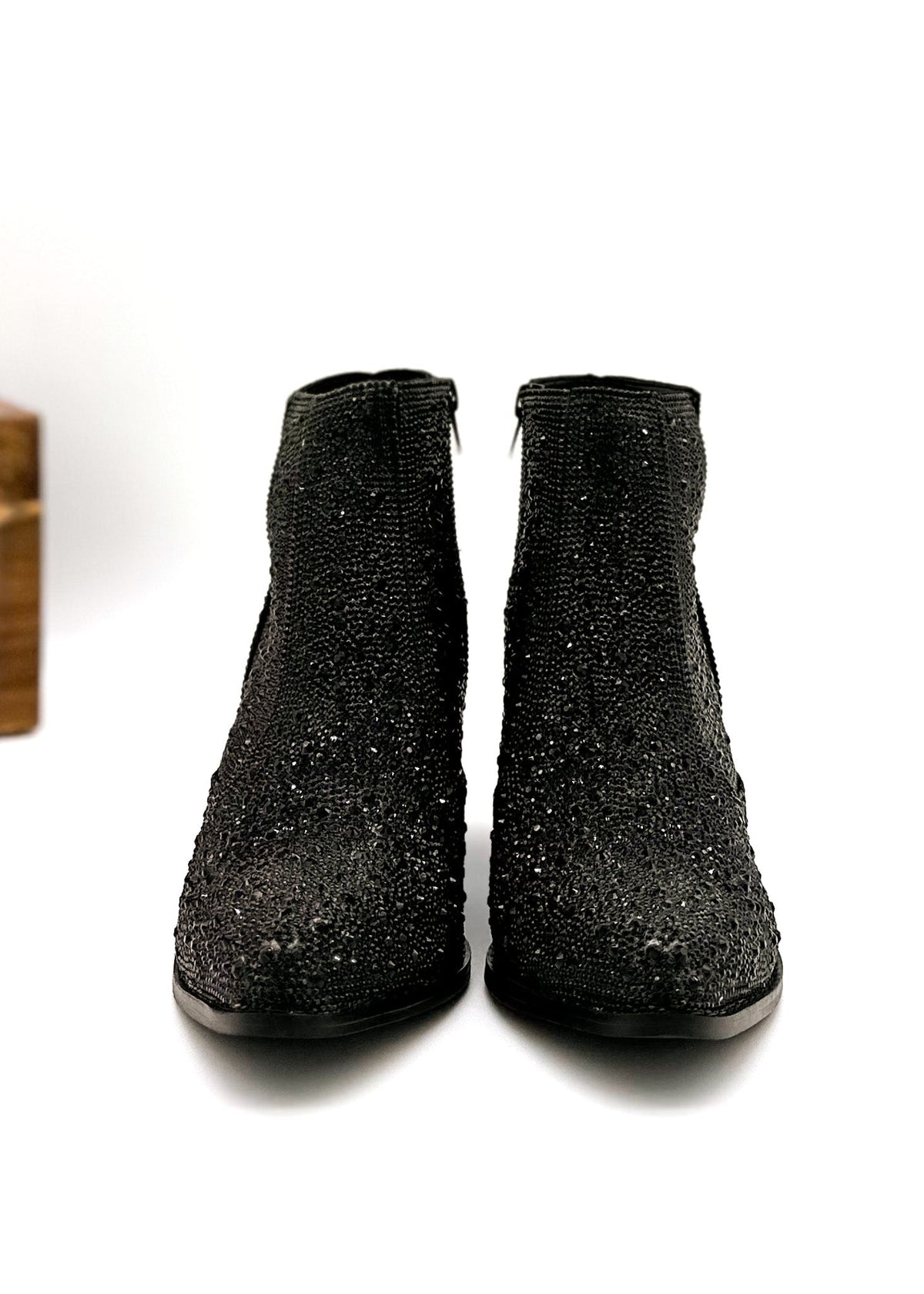 Hazel Blues® |  Shine Star Rhinestone Bootie in Black