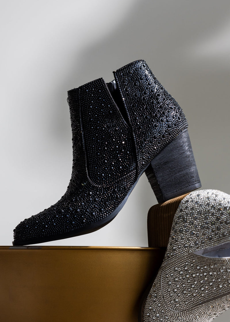 Hazel Blues® |  Shine Star Rhinestone Bootie in Black