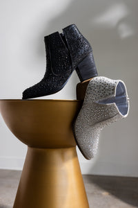 Hazel Blues® |  Shine Star Rhinestone Bootie in Silver