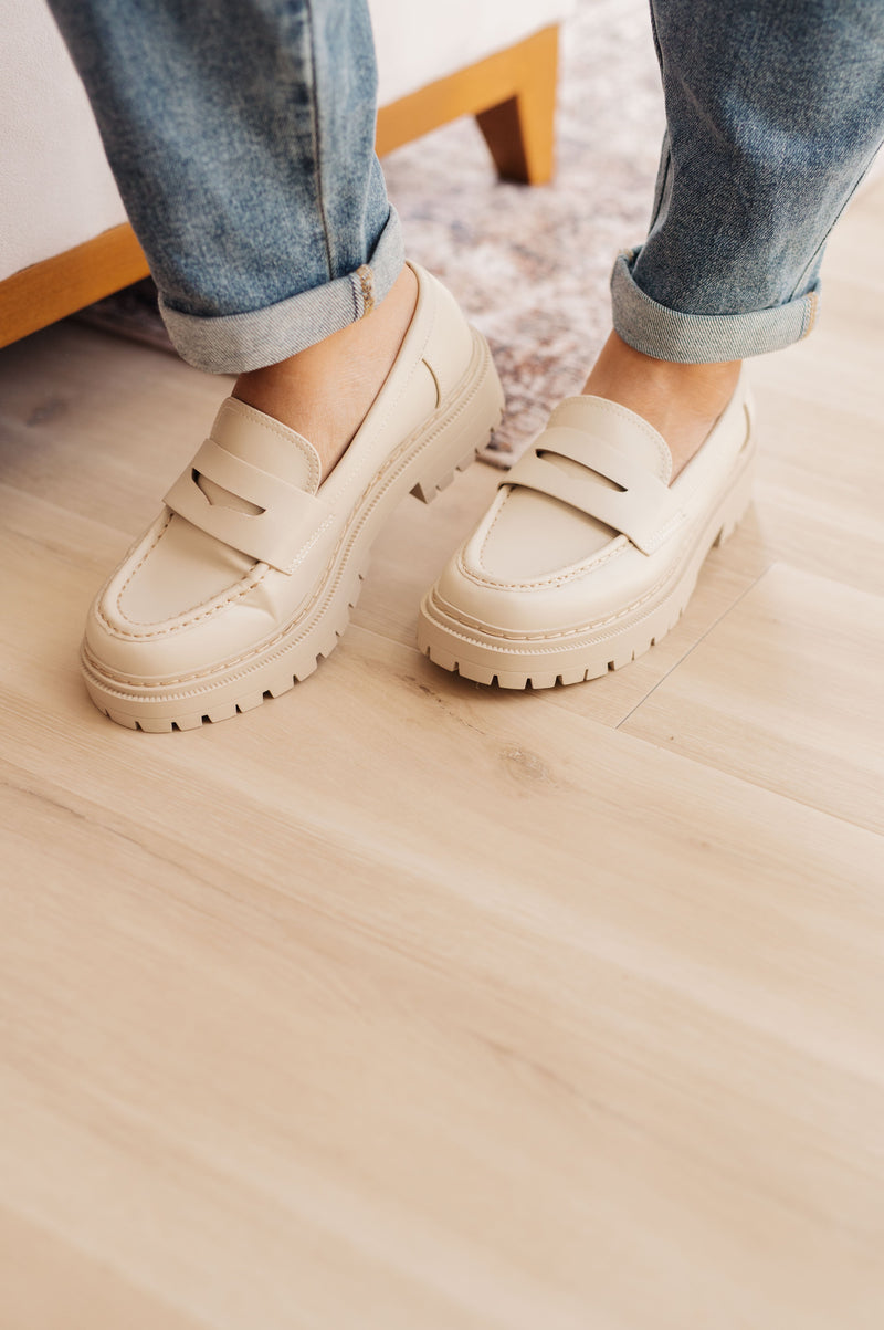Hazel Blues® |  Penny For Your Thoughts Loafers in Bone