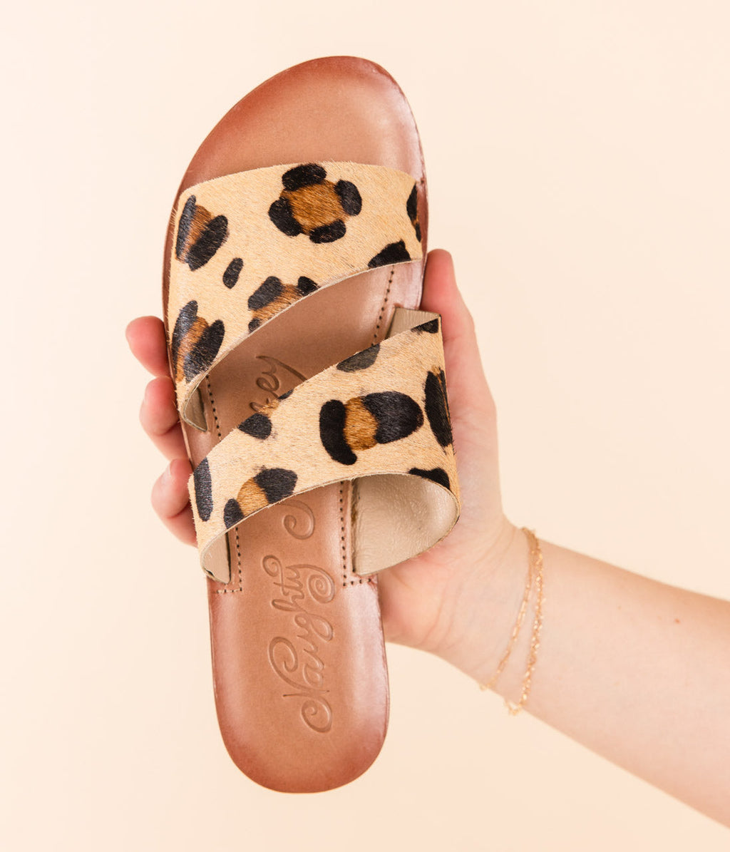 Hazel Blues® |  Spirited Dual Strap Slide in Leopard