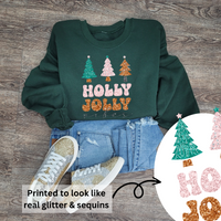 3Blues Designs |   Hazel Blues® |  Holly Jolly Faux Glitter Chenille Crewneck Sweatshirt