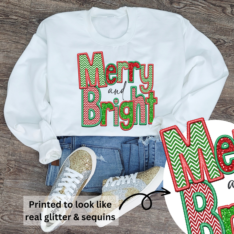 Hazel Blues® |  Merry & Bright Faux Chenille Crewneck Sweatshirt