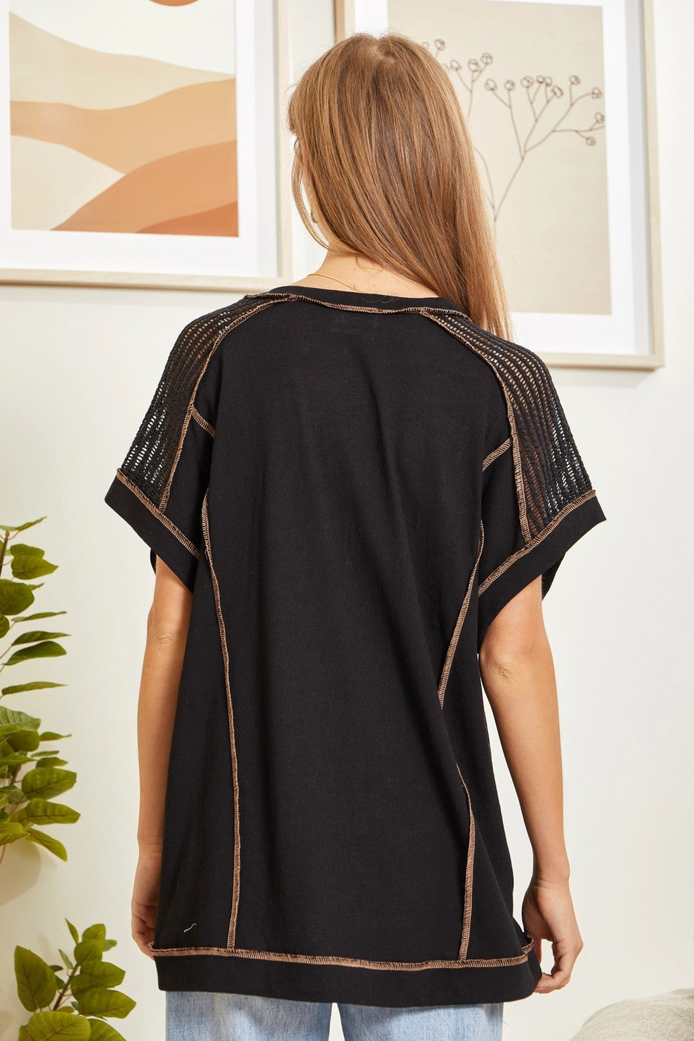 Hazel Blues® |  Tunic Top with V-Neckline and Shoulder Details