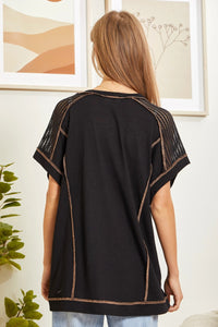 Hazel Blues® |  Tunic Top with V-Neckline and Shoulder Details