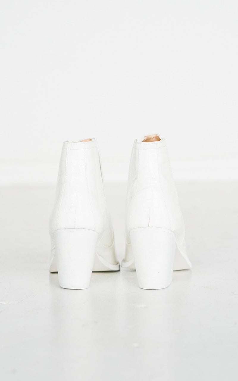 Hazel Blues® |  Tarim Bootie in White Croc