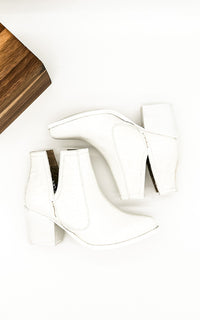 Hazel Blues® |  Tarim Bootie in White Croc