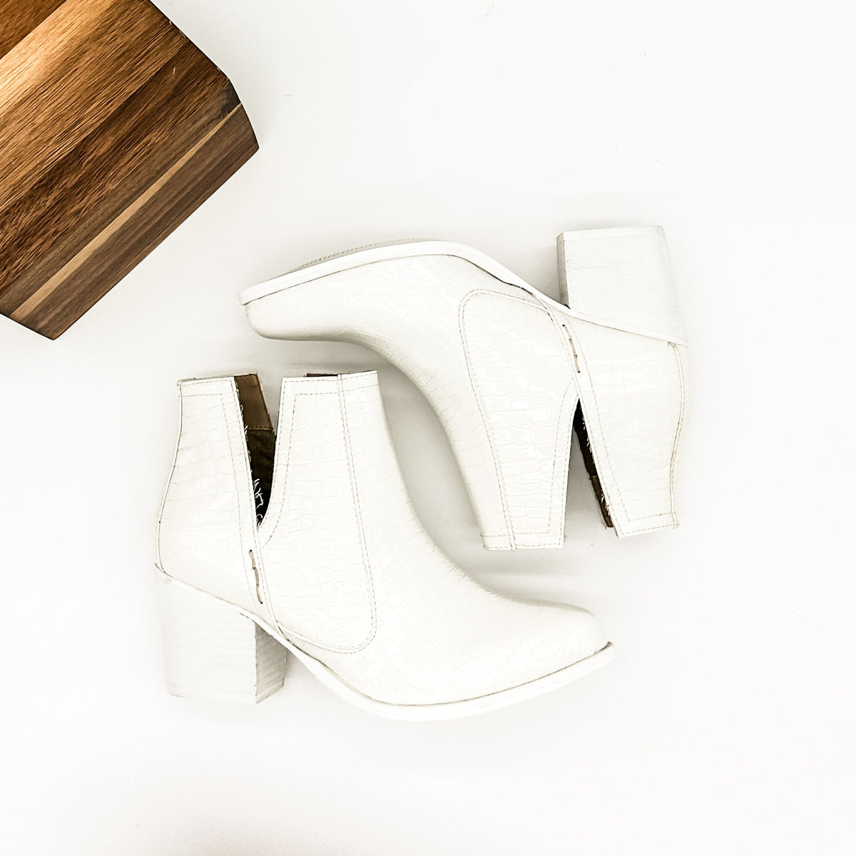 Hazel Blues® |  Tarim Bootie in White Croc