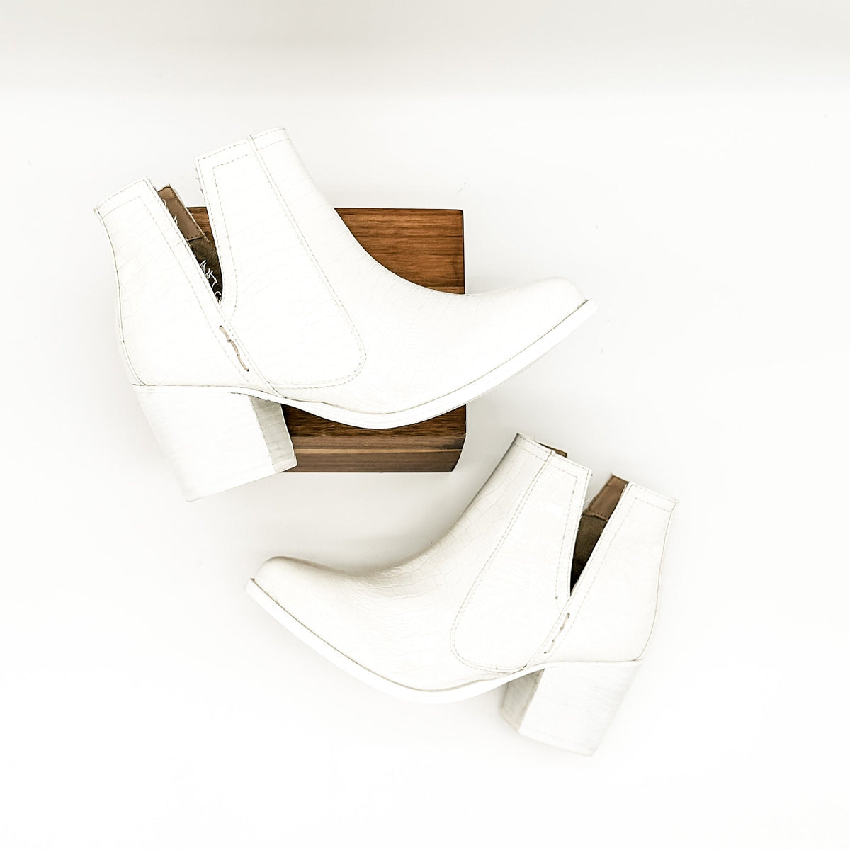 Hazel Blues® |  Tarim Bootie in White Croc