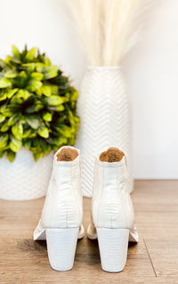 Hazel Blues® |  Tarim Bootie in White Croc