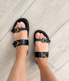 Hazel Blues® |  Tess Sandal in Black