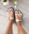 Hazel Blues® |  Tess Sandal in Cream