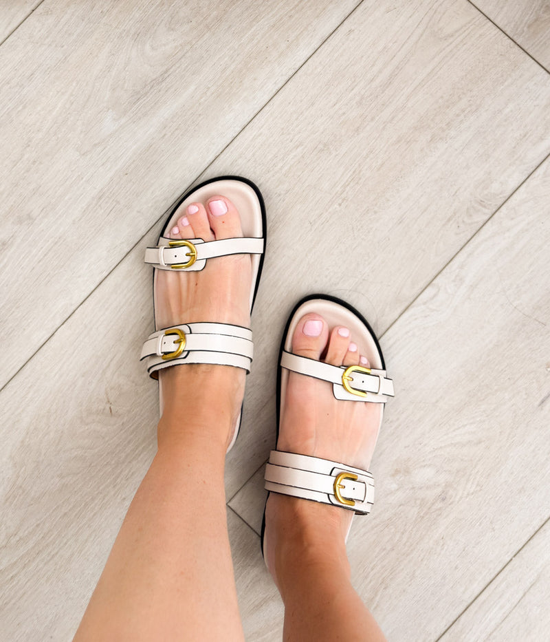 Hazel Blues® |  Tess Sandal in Cream