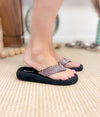 Hazel Blues® |  Tia Rhinestone Sandal in Fuschia