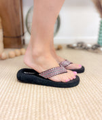 Hazel Blues® |  Tia Rhinestone Sandal in Fuschia