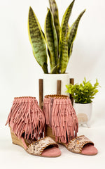 Hazel Blues® |  True Fringe Wedge in Blush