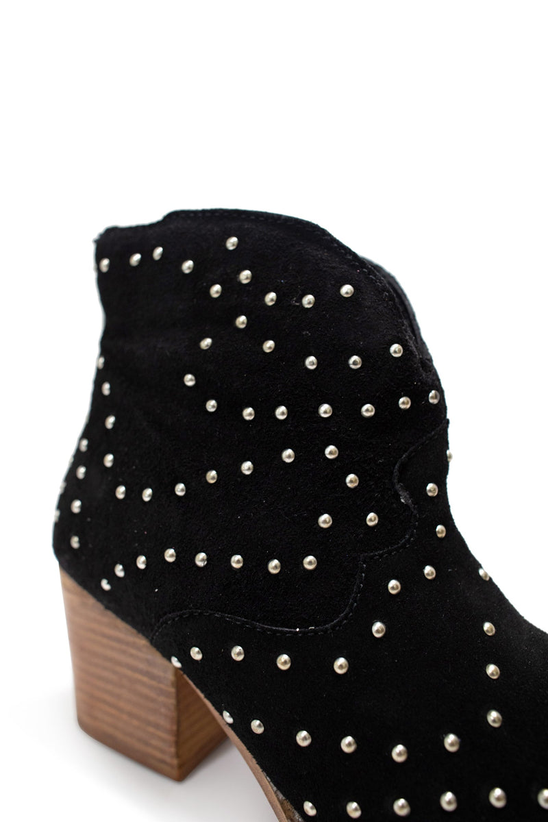 Hazel Blues® |  Twilight Studded Heeled Ankle Boot in Black