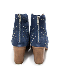 Hazel Blues® |  Twilight Studded Heeled Ankle Boot in Denim