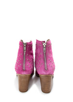 Hazel Blues® |  Twilight Studded Heeled Ankle Boot in Magenta