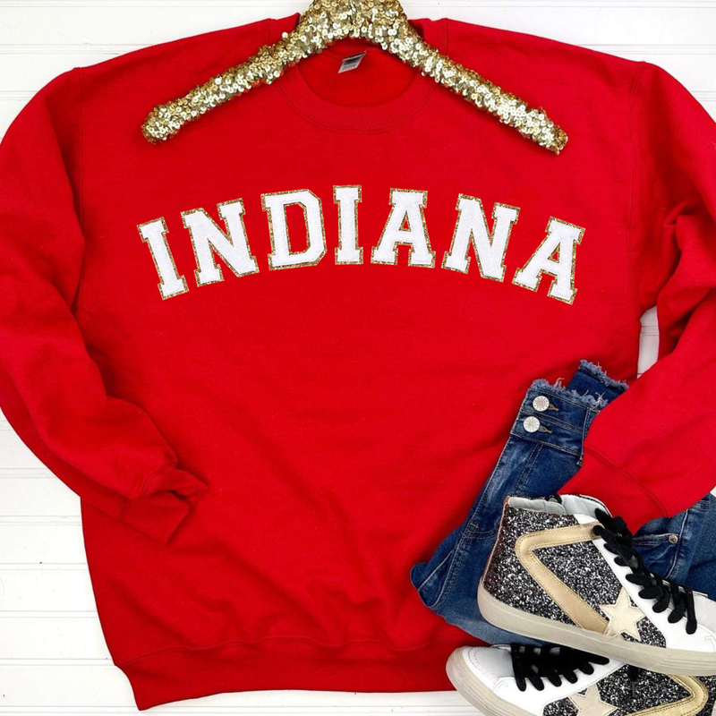 Hazel Blues® | Game Day Patch Sweatshirt: INDIANA