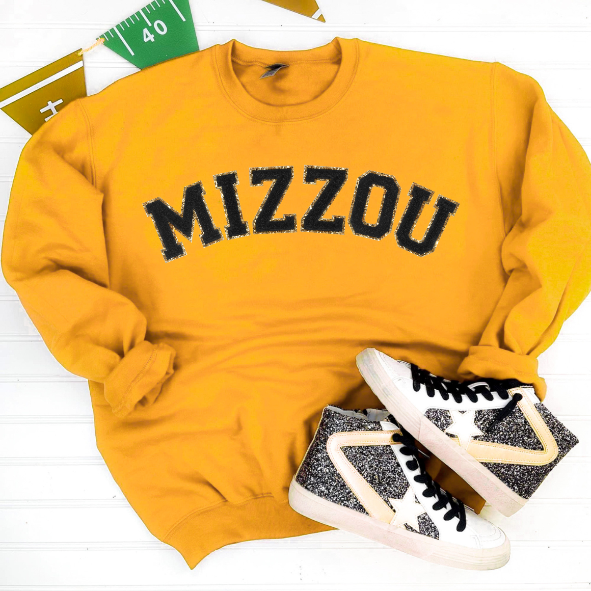 Hazel Blues Game Day Patch Sweatshirt MIZZOU