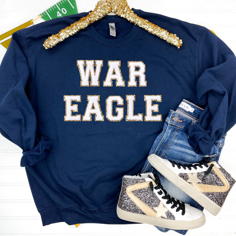 Hazel Blues® |  Game Day Patch Sweatshirt: WAR EAGLE