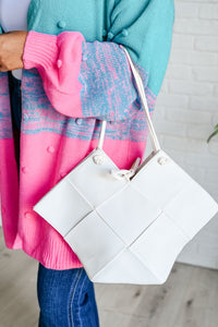 Hazel Blues® | Woven Tote in White