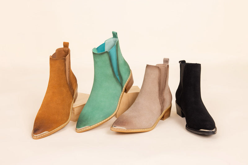 Hazel Blues® |  Wylie Suede Ankle Boot in Taupe