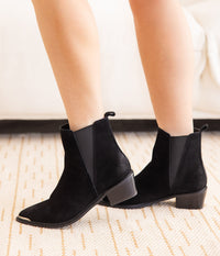 Hazel Blues® |  Wylie Suede Ankle Boot in Black