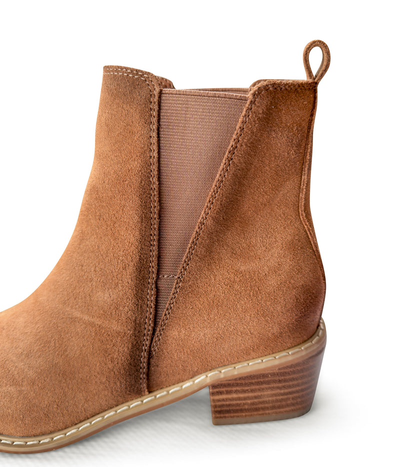 Hazel Blues® |  Wylie Suede Ankle Boot in Tan