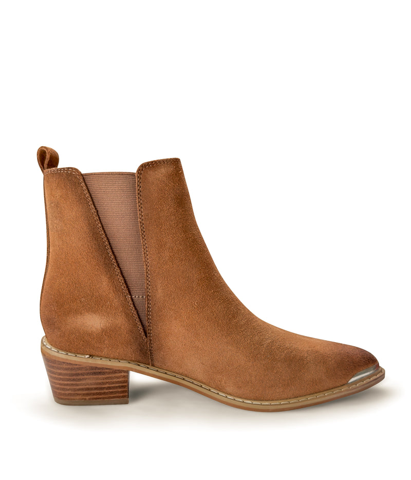 Hazel Blues® |  Wylie Suede Ankle Boot in Tan