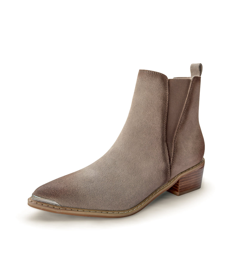 Hazel Blues® |  Wylie Suede Ankle Boot in Taupe