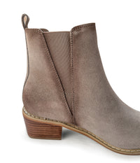 Hazel Blues® |  Wylie Suede Ankle Boot in Taupe